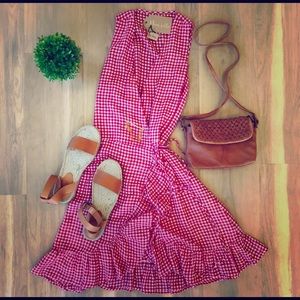 Checkered wrap dress